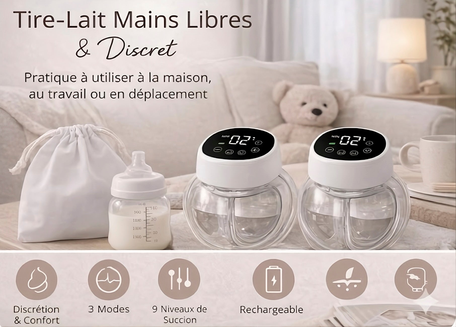 Tire-Lait Portables Doubles